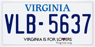VA license plate VLB5637