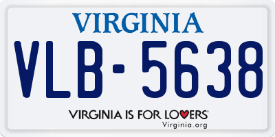 VA license plate VLB5638