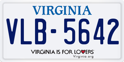 VA license plate VLB5642