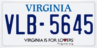 VA license plate VLB5645