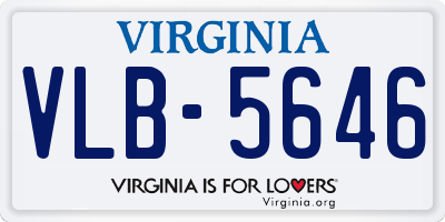 VA license plate VLB5646