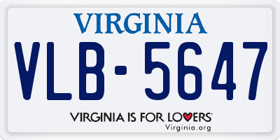 VA license plate VLB5647