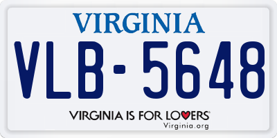 VA license plate VLB5648