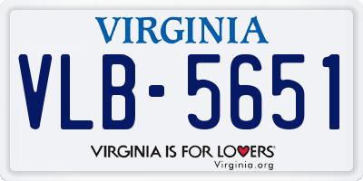 VA license plate VLB5651