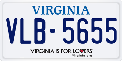 VA license plate VLB5655