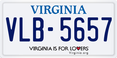 VA license plate VLB5657