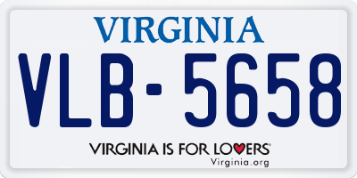 VA license plate VLB5658