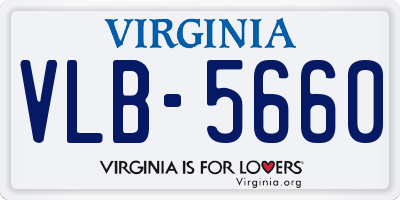 VA license plate VLB5660