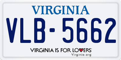 VA license plate VLB5662