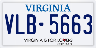 VA license plate VLB5663