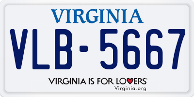 VA license plate VLB5667
