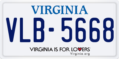 VA license plate VLB5668