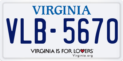 VA license plate VLB5670