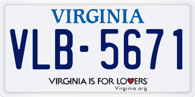 VA license plate VLB5671