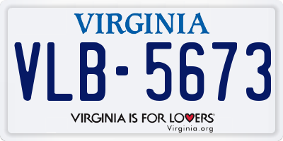 VA license plate VLB5673