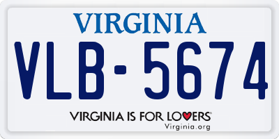 VA license plate VLB5674