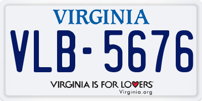 VA license plate VLB5676