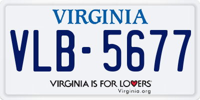 VA license plate VLB5677