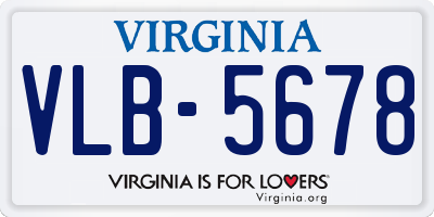 VA license plate VLB5678