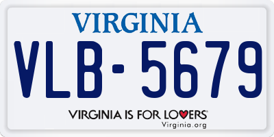 VA license plate VLB5679