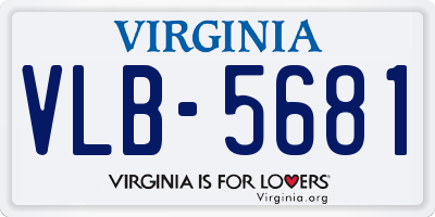 VA license plate VLB5681