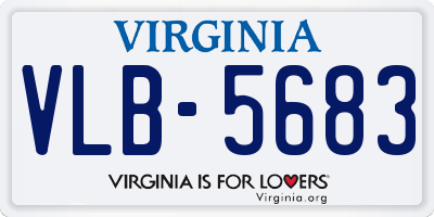 VA license plate VLB5683