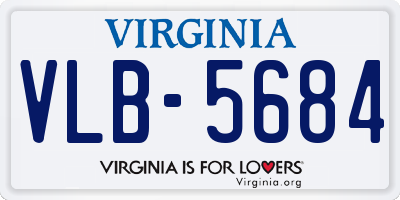 VA license plate VLB5684