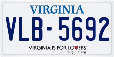 VA license plate VLB5692