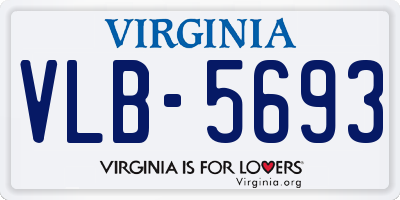 VA license plate VLB5693