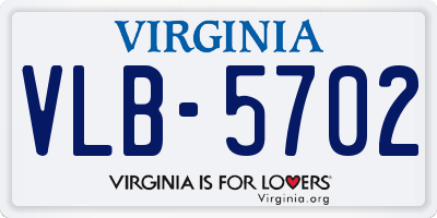 VA license plate VLB5702
