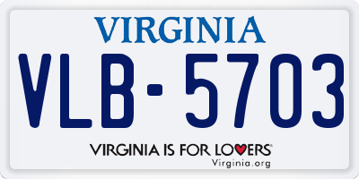 VA license plate VLB5703