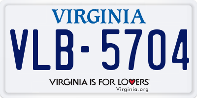 VA license plate VLB5704