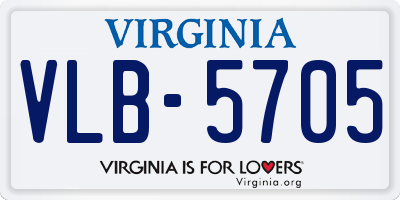 VA license plate VLB5705