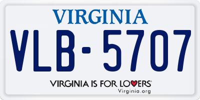 VA license plate VLB5707