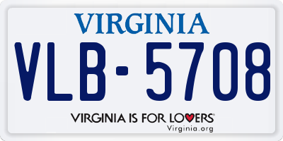 VA license plate VLB5708