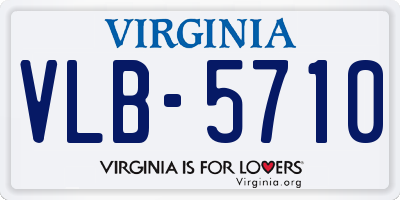 VA license plate VLB5710