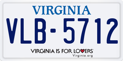 VA license plate VLB5712