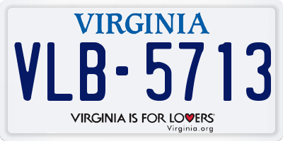 VA license plate VLB5713