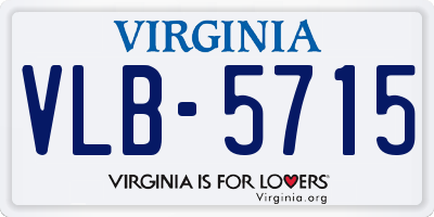 VA license plate VLB5715