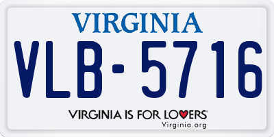 VA license plate VLB5716