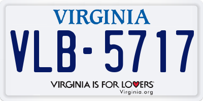 VA license plate VLB5717