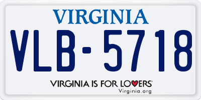 VA license plate VLB5718