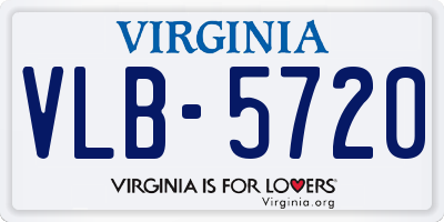 VA license plate VLB5720