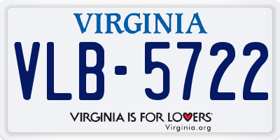 VA license plate VLB5722