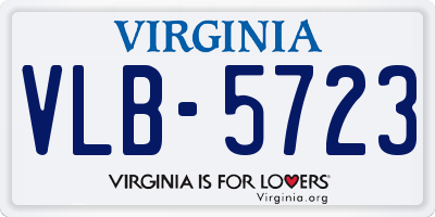 VA license plate VLB5723