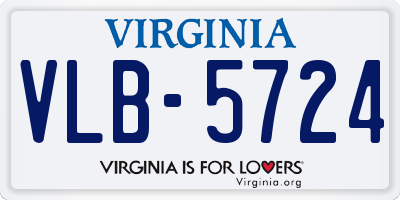 VA license plate VLB5724
