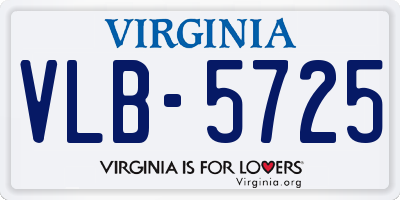 VA license plate VLB5725