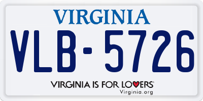 VA license plate VLB5726