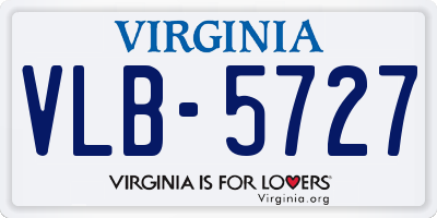 VA license plate VLB5727