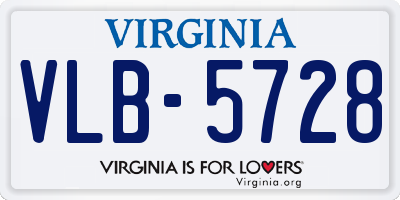 VA license plate VLB5728